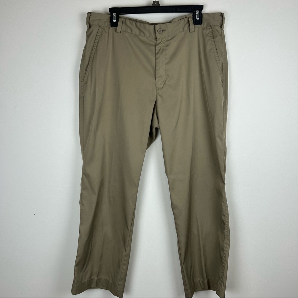 Nike Golf Dri-FIT Khaki Performance Pants 36x30 Athleisure Flat Front